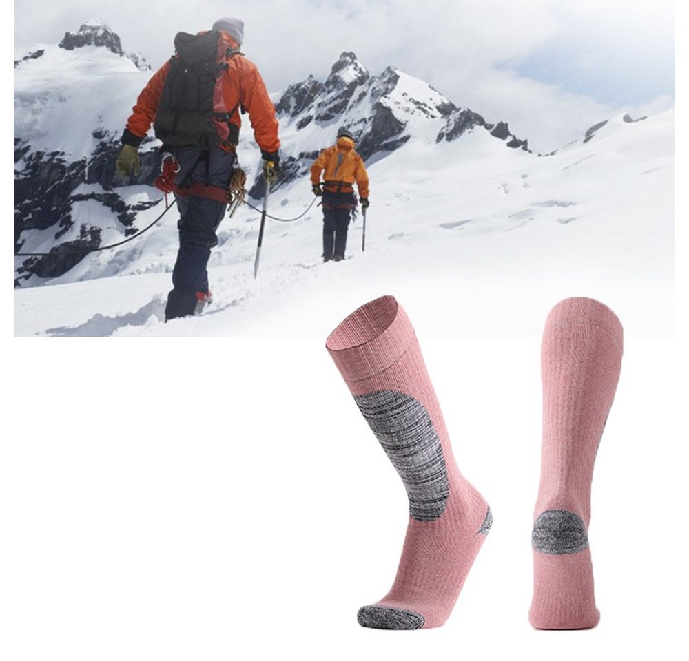 Viellan Skisocken Sneakersocken, Arbeitssocken, Laufsocken, Wandersocken Skisocken, Thermosocken, Damen und Herren, Rot, lila von Viellan