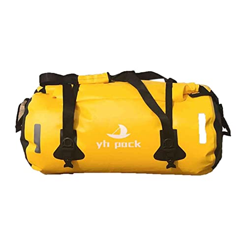 Wasserfeste Reisetasche Duffle Bag, Seesack, Sporttasche, Rucksack, Dry Bag, für Bootsfahrten, Motorradfahrten, geeignet fürs Jagen und Camping strapazierfähiger Trocken-Schutzbeutel, 80L, Gelb von Vigcebit