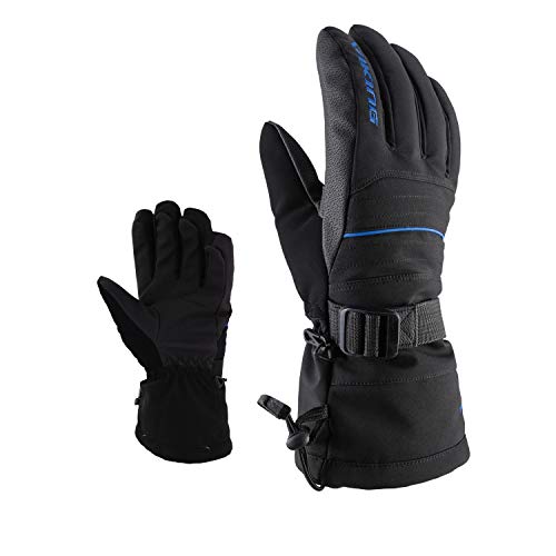 Viking Ski and Snowboard Gloves - Cuff Puller - Wrist Puller - Anti-Slip Palm - Durable Fabric - Bormio, Black/Blue, 7 von Viking Europe