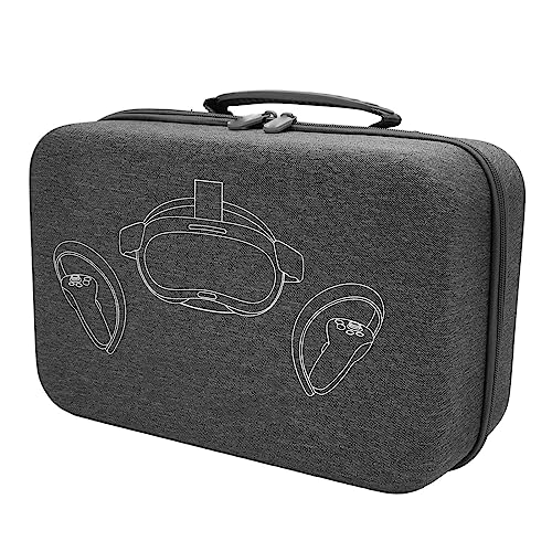Tragetasche für PICO 4 VR-Headset, wasserdichte Eva-Hartschalen-Reisetasche für PICO 4, Tragbare, Stoßfeste, Kompakte Tasche für Reisen, Grau von Vikye