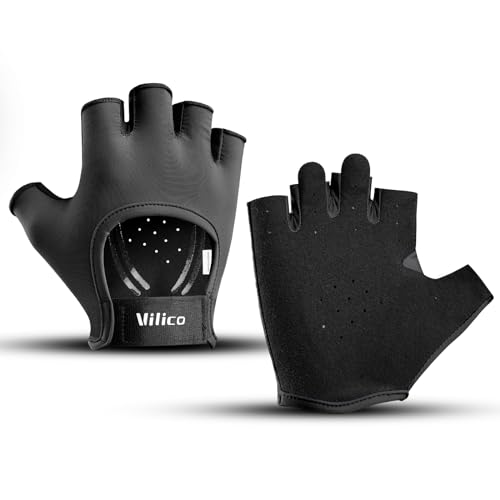 Vilico Fitness Handschuhe für Damen und Herren Interne Rutschfestigkeit Dünne Trainingshandschuhe für Krafttraining, Bodybuilding, Radfahren von Vilico