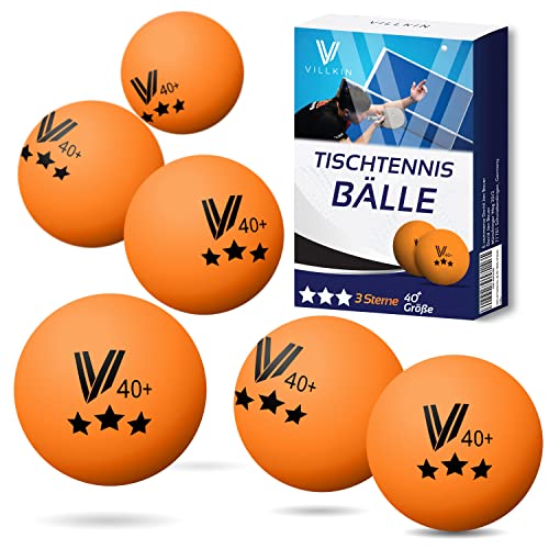 Villkin Tischtennisbälle - 24 Stück Ping Pong Bälle - Langlebiger Tischtennisball 40mm - Tischtennis Bälle für Freizeit & Wettkampf Table Tennis Balls (Orange, 24 Stück) von Villkin