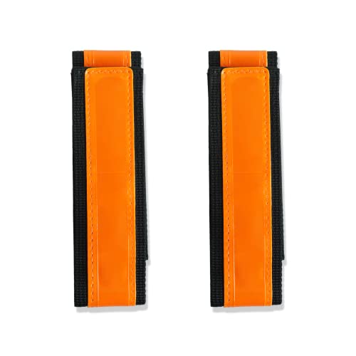 Vincita Reflektierende Bänder – gut sichtbare Sicherheitsreflektorbänder für Radfahren, Wandern, Laufen und Wandern – geeignet mit MOLLE-Gurtband am Rucksack (2 Stück) (Orange) von Vincita