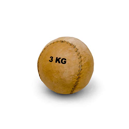Vinex Robuster, runder Medizinball aus Leder mit 2 Panelen - 3 kg von Vinex