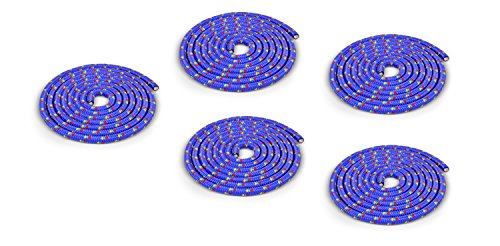 Springseil Set | 5 Blaue Seile | Springseil Kinder und Erwachsene | 3 m | Springseil ohne Griff | Seilspringen mit Hüpfseil von Vinex