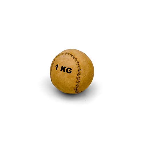 Vinex Robuster, runder Medizinball aus Leder mit 2 Panelen - 1 kg von Vinex