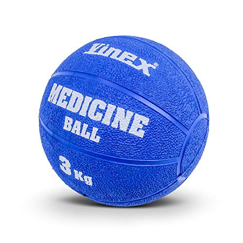 Vinex Robuster Gummimedizinball - 3 kg - blau von Vinex