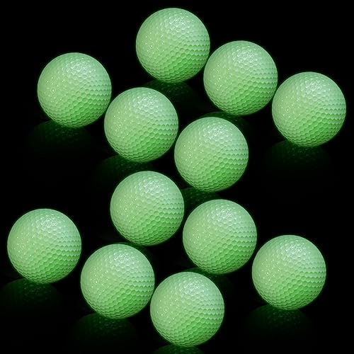 VinBee 12 Stück Golfbälle mit Leuchtstoff. Gläzen in der Nacht,Light Up Golfbälle leuchtet im Dunkeln leuchtende golfbälle Perfekt für Nacht-Training Golf-Langstreckenschüsse golfbälle, ohne Innen-LED von VinBee