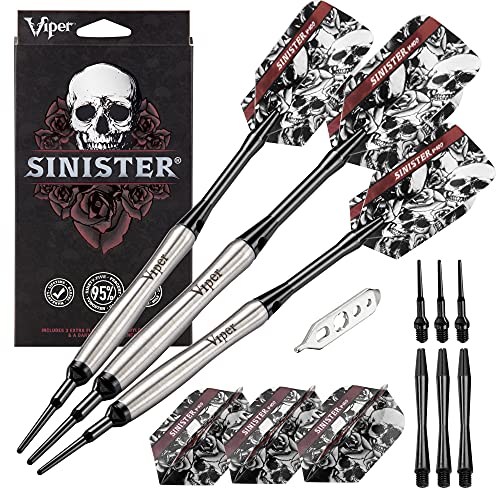 Viper by GLD Products Sinister 95% Tungsten Soft Tip Darts, Contoured Barrel, 18 Grams, Multi (21-3503-18) von Viper