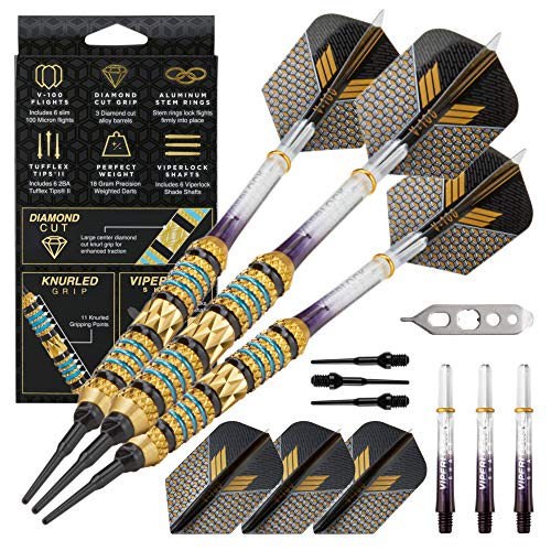 Viper Wizard Soft Tip Darts mit Aufbewahrungs-/Reisetasche, 18 Gramm, Black, White, Red, Orange, Yellow, Green, Blue, Purple, Pink, Gray, Gold, Silver, Brown von Viper