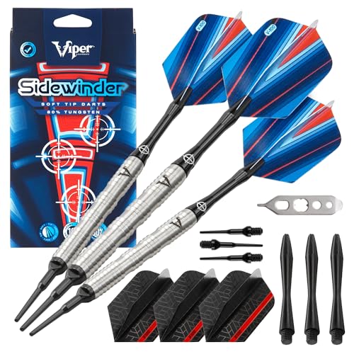 Viper by GLD Products Sidewinder Dartpfeile mit weicher Spitze, 80% Wolfram, Ridgeback, 18 g, silberfarben, 21-3227-18 von Viper