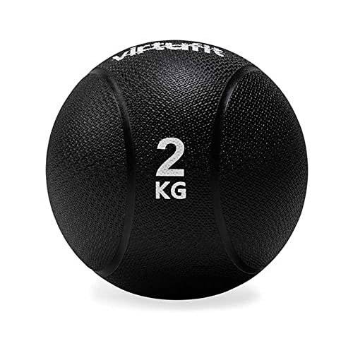 VirtuFit Medizinball Pro - Medizinball - 2 kg - Gummi - Schwarz von VirtuFit