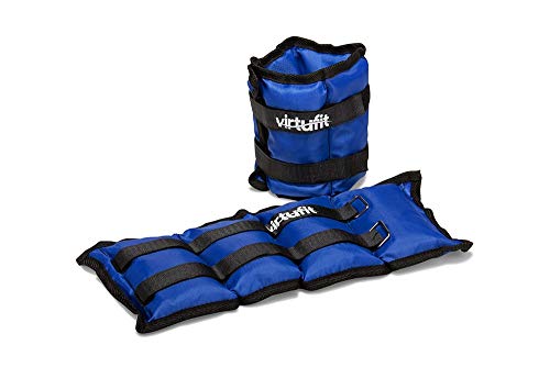 VirtuFit Verstellbare Knöchel- / Handgelenkgewichte 2 x 1 kg - Nylon - Blau von VirtuFit