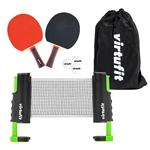 VirtuFit Verstellbares Tischtennis-Set - Mit Schlägern und 3 Bällen von VirtuFit