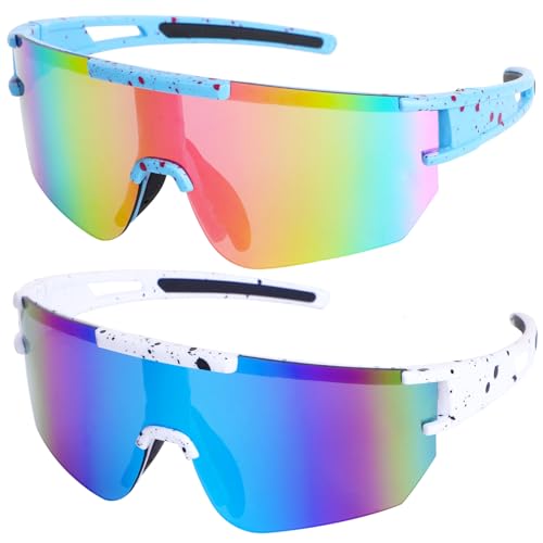 Virtue Yun 2 Stück Schnelle Brille, Fahrradbrille, Polarisierte Sport Sonnenbrille Fahrradbrille Winddicht UV 400 Schutzbrille für Radfahren Klettern Glof Freien von Virtue Yun