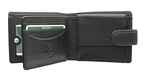 Visconti Heritage-Kollektion KNIGHTSBRIDGE, Brieftasche, Leder, mit Laschenverschluss mit RFID-Schutz HT10 Schwarz von Visconti