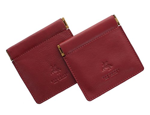 Visconti Leder Münzbörse, Zweierpack, Snaptop CP7 Rot von VISCONTI