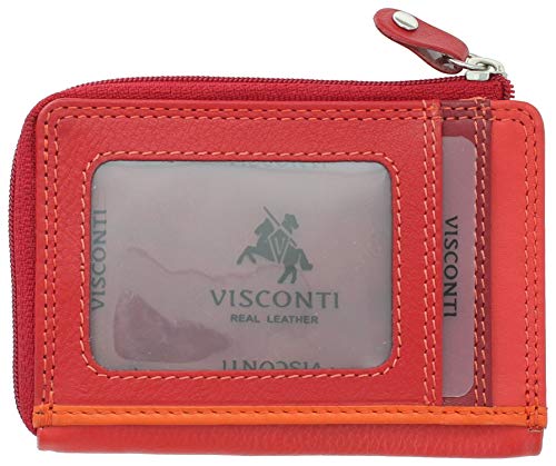 Visconti PHI PHI Slimline Kreditkartenetui RB110 aus Leder, Rot/Mehrfarbig (Rot) - RB110 von VISCONTI