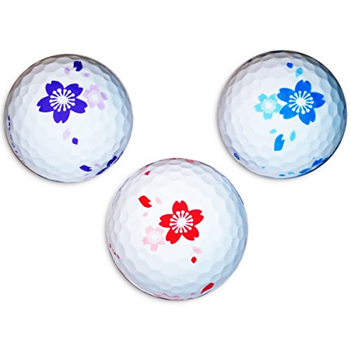 Vision-Goker 6 Bunte Golfbälle Blossom - Design Distance Lady Soft Lustig Rot Blau ideales Golf Geschenk für Frauen von Vision-Goker