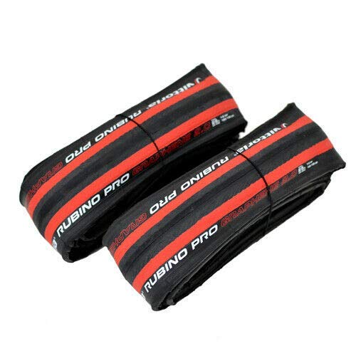 vittoria Rubino Pro IV G2.0 Graphene Clincher Tire 700x25C, Red/Black,2 Tire, VT1854 von vittoria