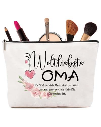 Geschenk für Oma - Kleine stilvolle Make-up Tasche mit Text – Oma Geschenk und Makeup Pouch für Weihnachten oder Geburtstag von VivaJoy