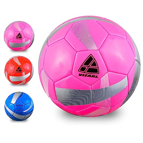 VizariI Hydra Fußball |Trainingsball Fussbal | Fußbälle für Kinder & Erwachsene | Erhältlich in 3 Farben - Fußball - Rosa - Größe 4 von Vizari