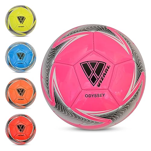 Vizari Odyssey Fußball Ball - Trainingsball Fussball mit 32-er Muster - Fußball - Rosa - Größe 4 von Vizari