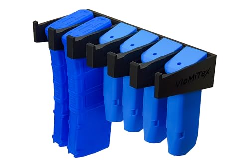 VlaMiTex H5 Halterung für Pistolen Magazine 9mm, 45 ACP doppelreihig und AR15 Magazine wie MagPul (H5-6 Mag Halter) von VlaMiTex