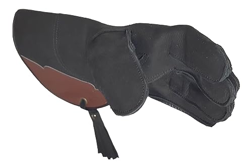 VlaMiTex J52 Falknerhandschuh für Falken und Habichte Greifvögel Handschuh aus Leder Schwarz (Gr. XXL) von VlaMiTex