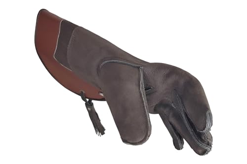 VlaMiTex J54 Falknerhandschuh für Falken und Habichte Greifvögel Handschuh aus Leder Braun (S) von VlaMiTex