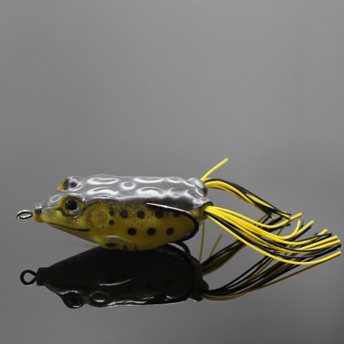 Vllcsla Angelköder Topwater Frog Lures 3 Stück/Set (S-4,5 g, M-8 g, L-13 g) Topwater Tackle Bait mit 3D Eyes Hollow Body - Swimbait mit Haken für Barsch Hecht Schlangenkopf Dornhai Lachs von Vllcsla