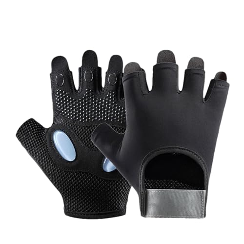 Vllold Herren-Workout-Handschuhe, rutschfest, Halbfinger, atmungsaktiv, hohe elastische Stoßdämpfung, Fitness-Handschuhe zum Reiten von Vllold