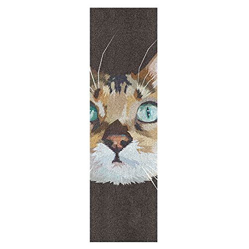 Vnurnrn Süße Neugierige Katze Skateboard Grip Tape für Coole Mädchen Jungen Longboard Griptapes Aufkleber rutschfest Selbstklebend Griffband(84 * 23cm 1pcs) von Vnurnrn