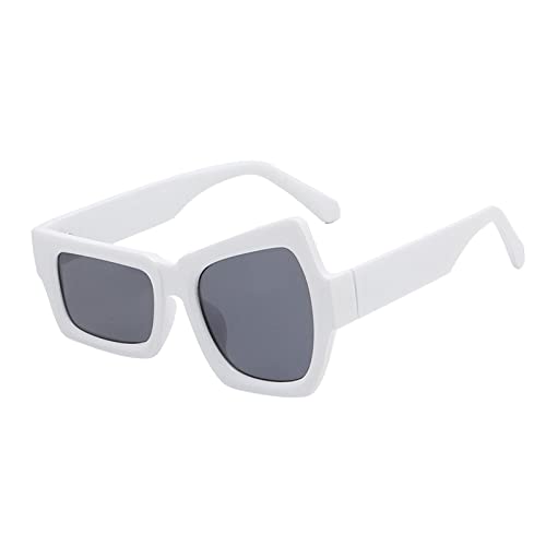 Voberry Sonnenbrille Unisex Unregelmäßige Quadratische Lichtschutz Sonnenbrillen Damenmode Brillen Sunglasses Brille für Damen Mädchen Herren Strand Freizeit (Weiß) von Voberry