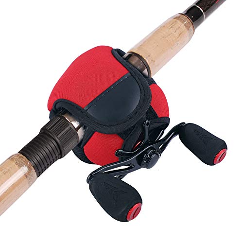 Vobor Angelrolle Tasche - Spinning Reel Cover, Baitcasting Spin Reel Schutzhülle for Spinning Angelrute (Farbe : Red) von VOBOR
