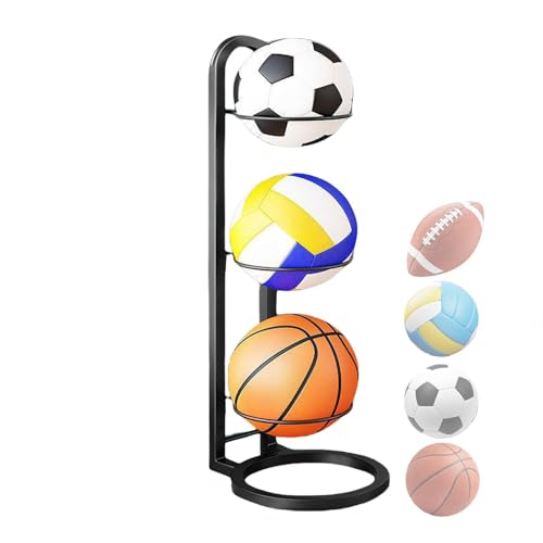 Vertikales Ball Aufbewahrungsregal, Vertikale Ballaufbewahrung, Mehrschichtiges Ball Organizer Gestell, Stehendes Ballregal, Kinder Ball Display Ständer Für Basketball, Fußball, Volleyball von Voihamy