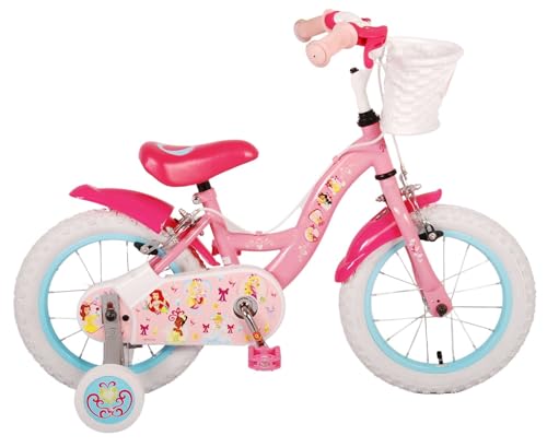 Disney Princess 14 Zoll Kinderfahrrad Pink mit Zwei Handbremsen - Sicherheit, Komfort und Spaß in einem! von Volare