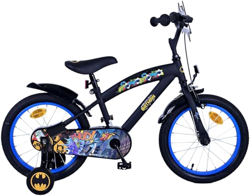 Volare Batman 16-Zoll Kinderfahrrad in Schwarz - Sicherheit, Komfort und Spaß in einem! von Volare
