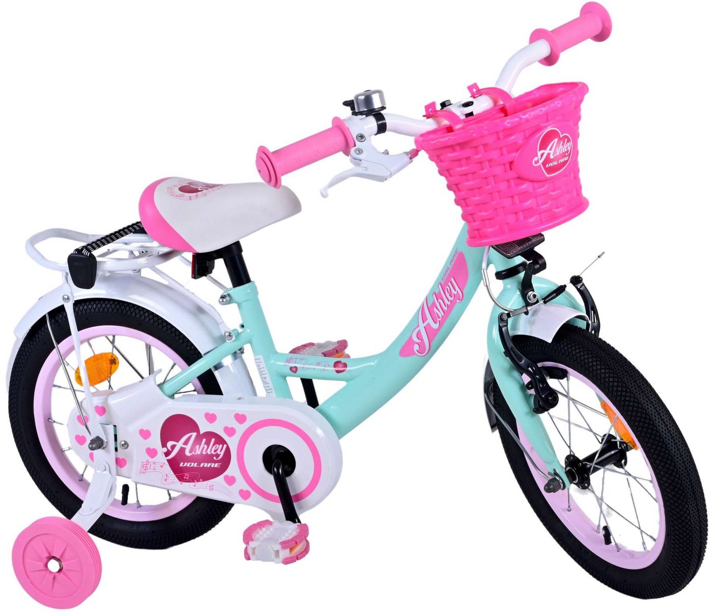 Volare Kinderfahrrad Kinderfahrrad Ashley Fahrrad für Mädchen 14 Zoll Kinderrad in Grün von Volare