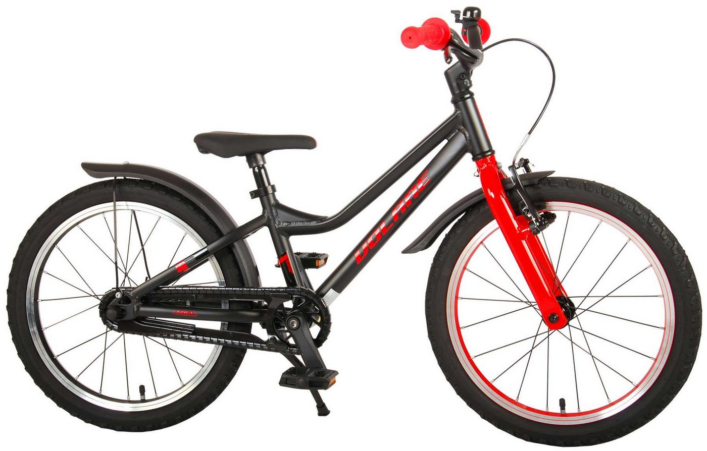 Volare Kinderfahrrad Kinderfahrrad Blaster Fahrrad für Jungen 18 Zoll Kinderrad Schwarz Rot von Volare