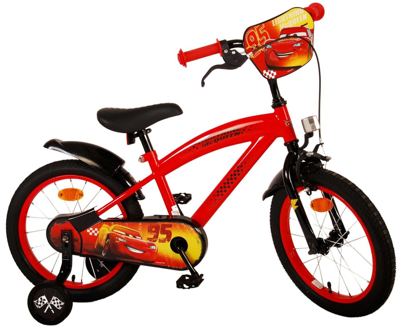 Volare Kinderfahrrad Kinderfahrrad Disney Cars Fahrrad für Jungen 16 Zoll Kinderrad in Rot von Volare
