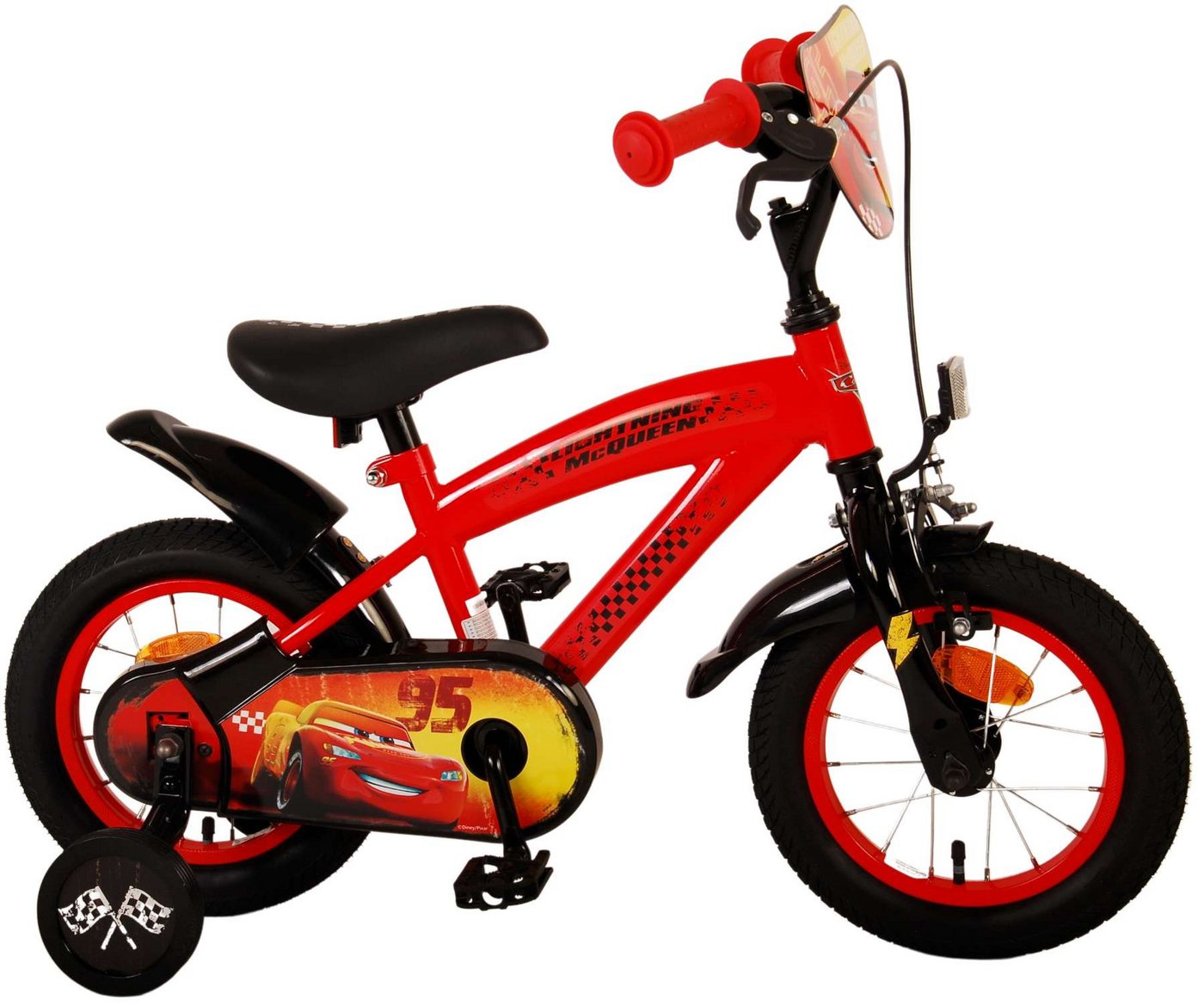 Volare Kinderfahrrad Kinderfahrrad Disney Cars für Jungen 12 Zoll Kinderrad in Rot von Volare