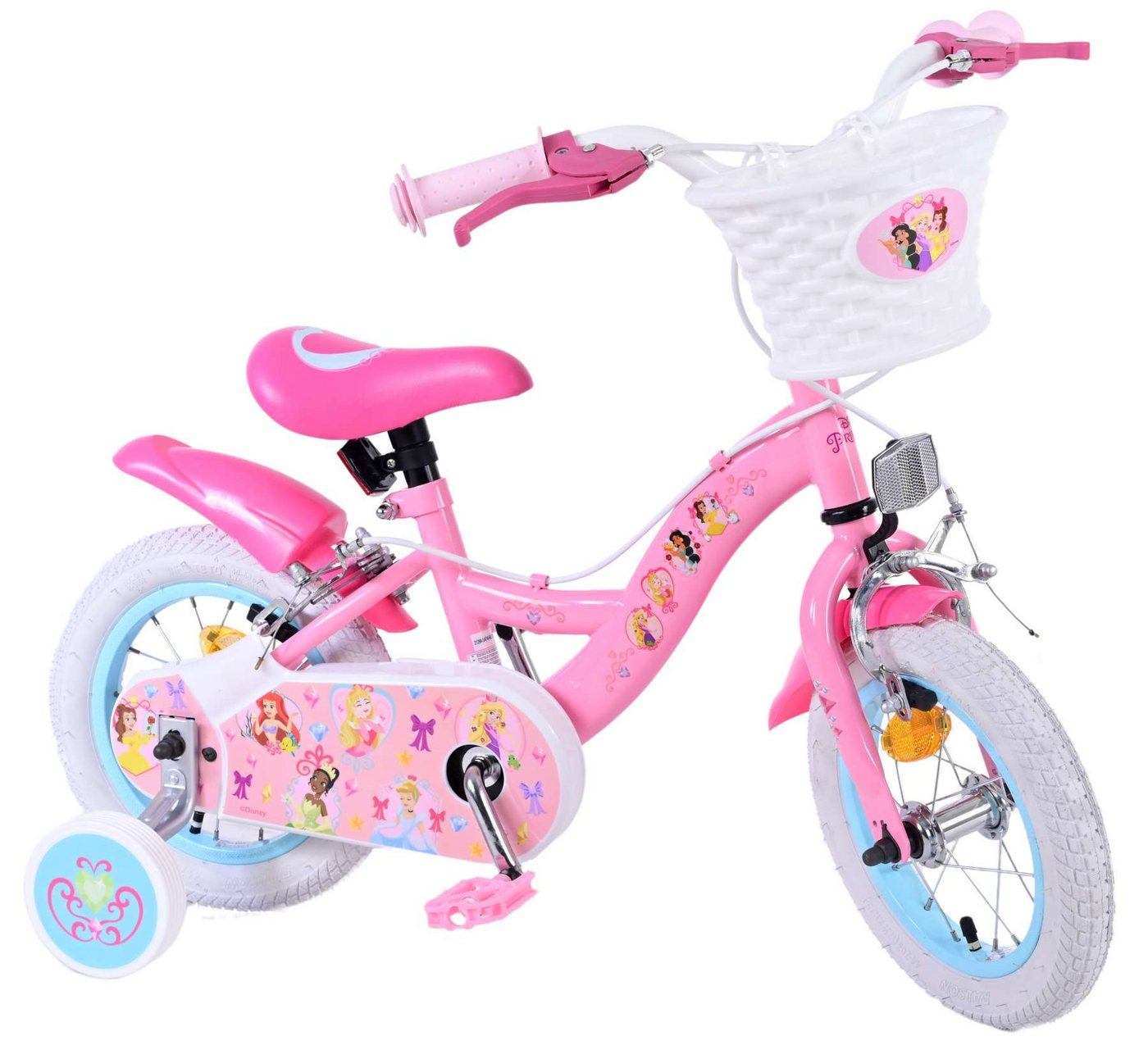 Volare Kinderfahrrad Kinderfahrrad Disney Princess für Mädchen 12 Zoll Kinderrad in Rosa von Volare