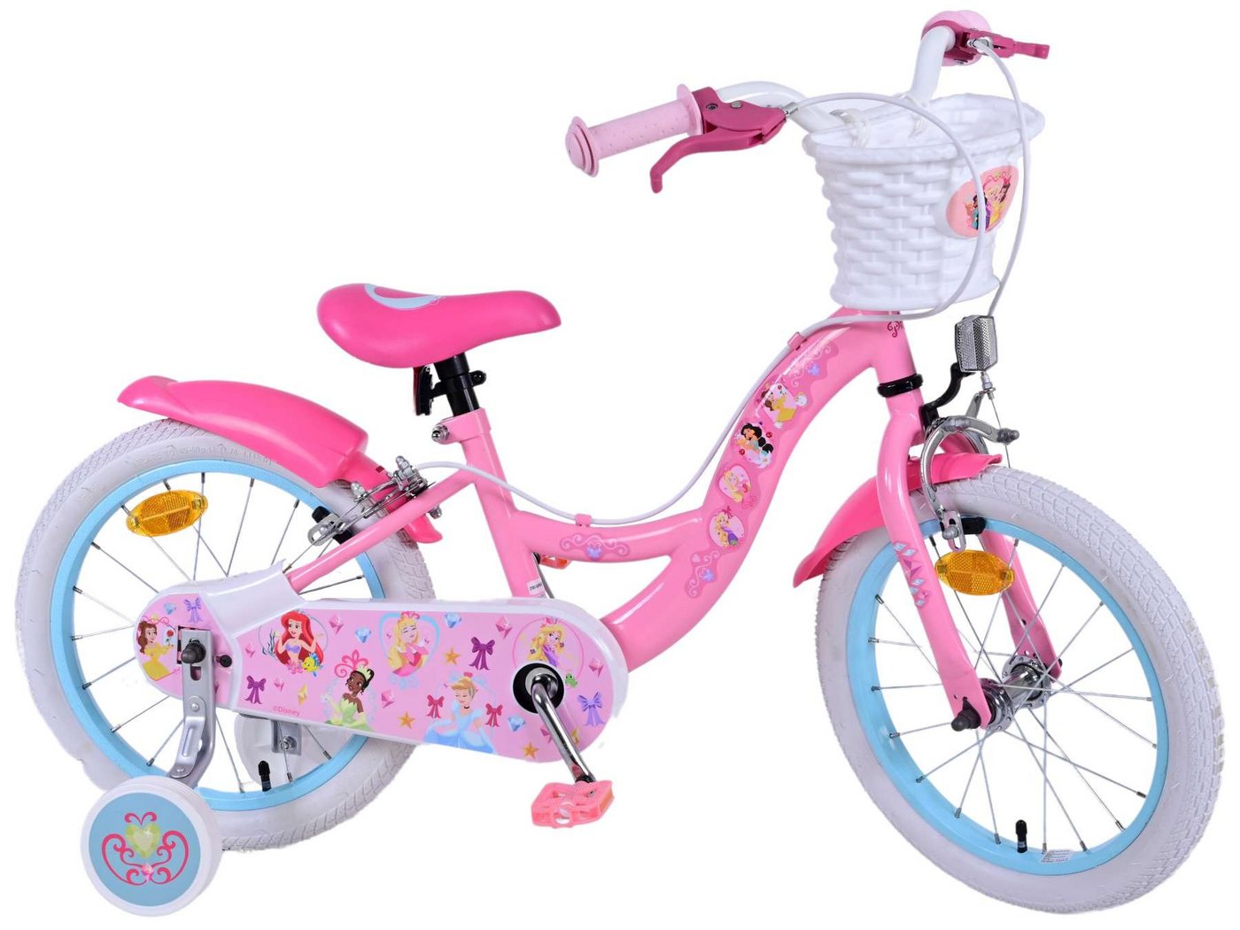 Volare Kinderfahrrad Kinderfahrrad Disney Princess für Mädchen 16 Zoll Kinderrad in Rosa von Volare