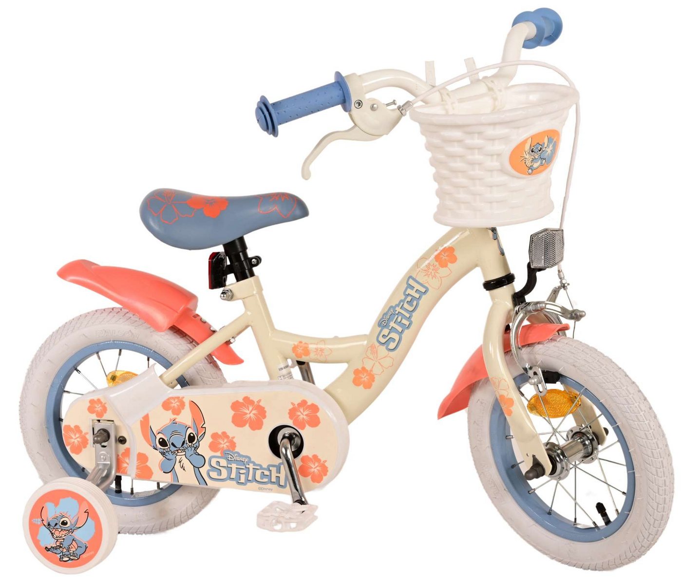 Volare Kinderfahrrad Kinderfahrrad Disney Stitch Mädchen 12 Zoll Kinderrad Cremefarbend von Volare