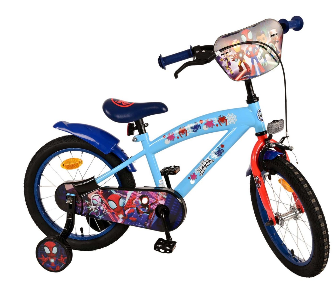 Volare Kinderfahrrad Kinderfahrrad Spidey Fahrrad für Jungen 16 Zoll Kinderrad in Blau von Volare