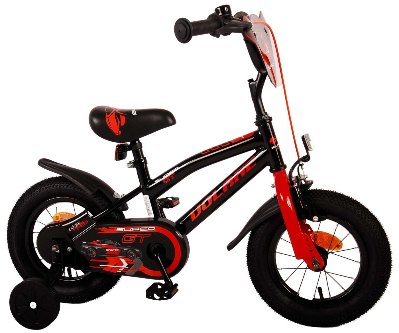 Volare Kinderfahrrad Kinderfahrrad Super GT für Jungen 12 Zoll Kinderrad in Rot Fahrrad von Volare