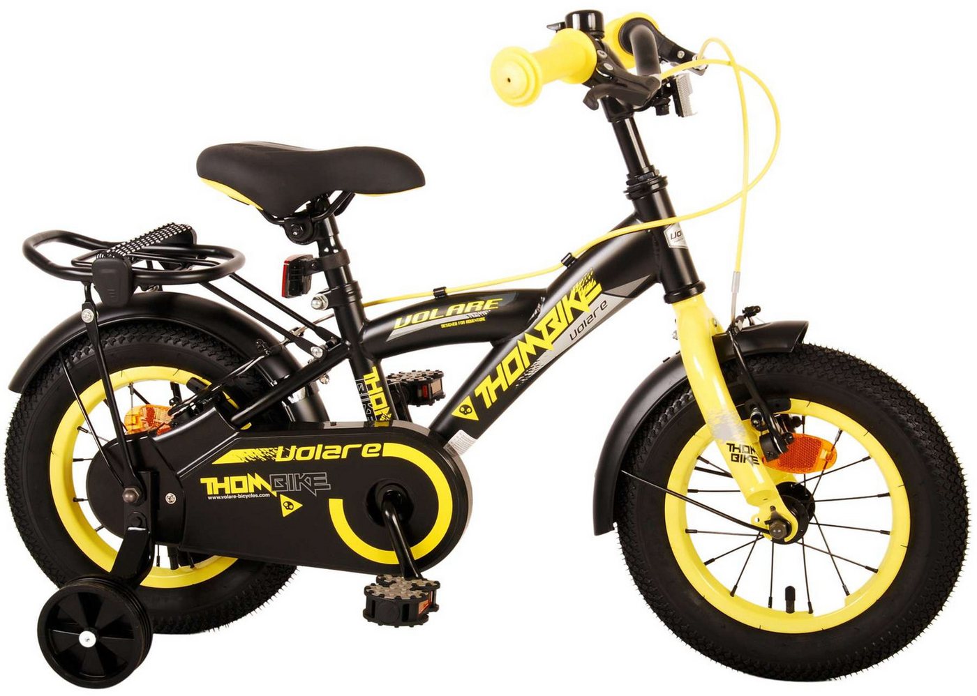 Volare Kinderfahrrad Kinderfahrrad Thombike für Jungen 12 Zoll Kinderrad in Schwarz Gelb von Volare