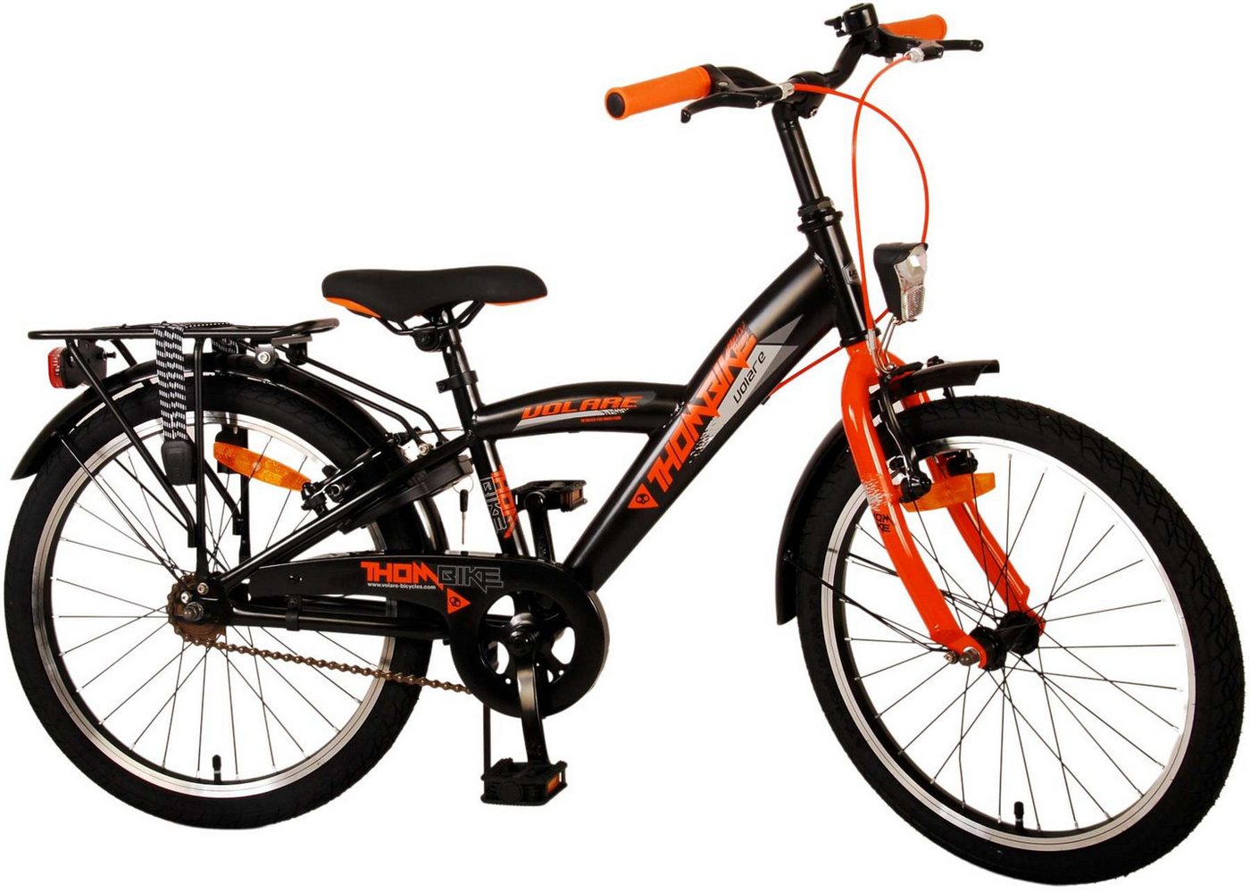 Volare Kinderfahrrad Kinderfahrrad Thombike für Jungen 20 Zoll Kinderrad in Schwarz Orange von Volare