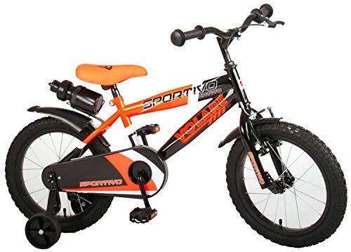 Volare Sportivo Kinderfahrrad - Jungen - 16 Zoll - Neon Orange Schwarz - 95% zusammengebaut von Volare